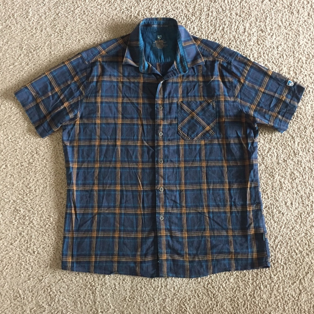 Kuhl Blue Striped Button Down Top